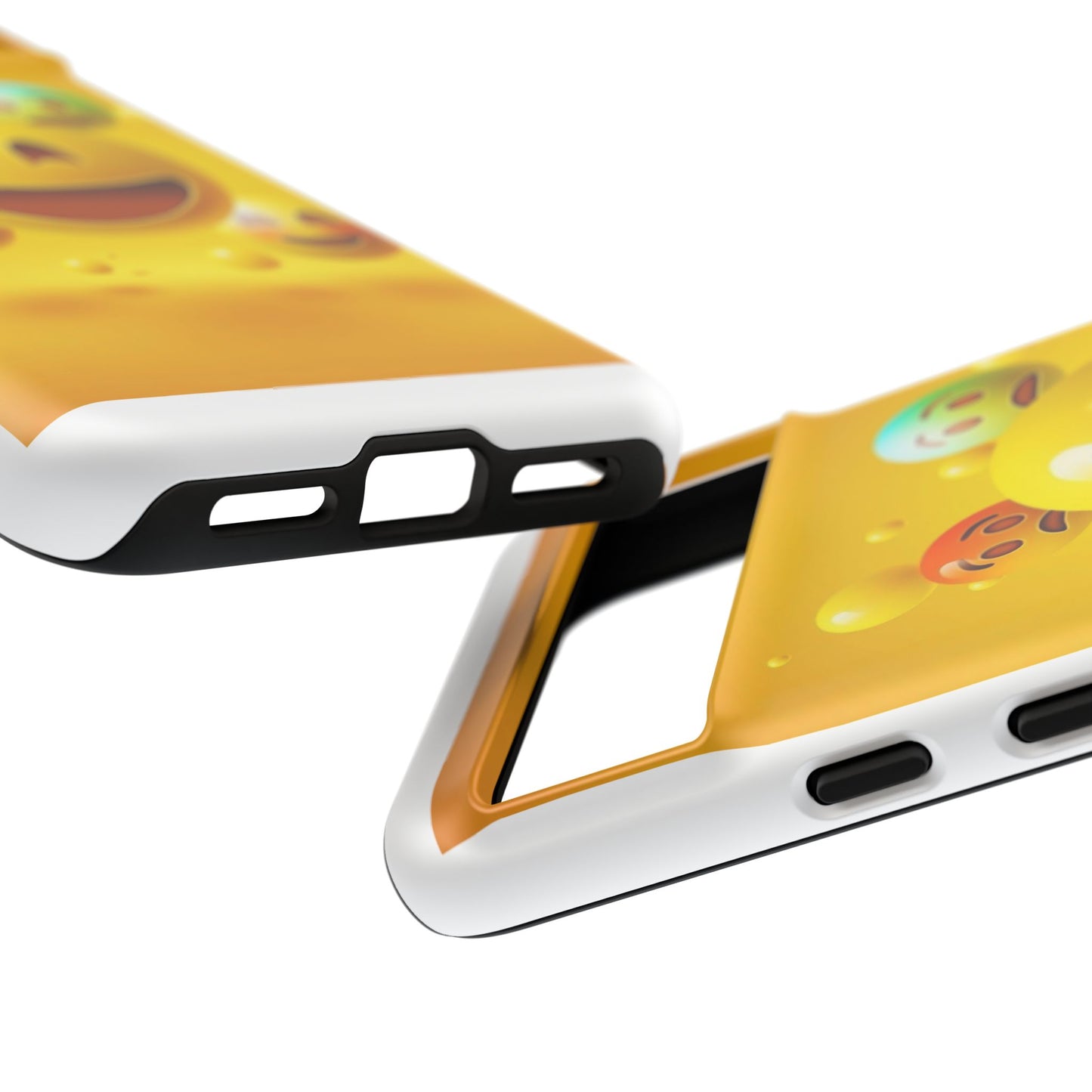 Smiley Face Phone Case, Fun Emoji Phone Cover, Durable Tough Case, Gift for Friends, Bright Yellow Accessory