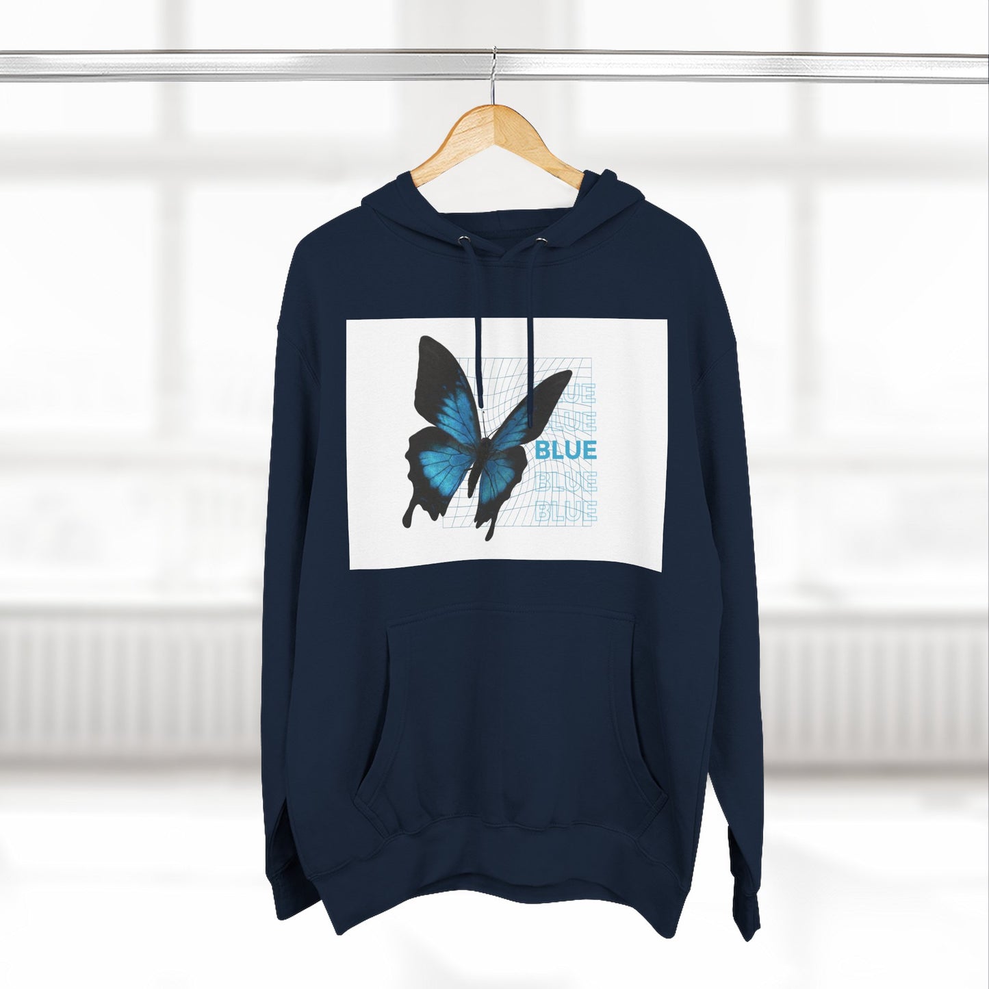 Butterfly Art Hoodie, Soft Fleece Sweatshirt, Gift for Nature Lovers, Stylish Casual Wear, Cozy Trendy Winter Apparel