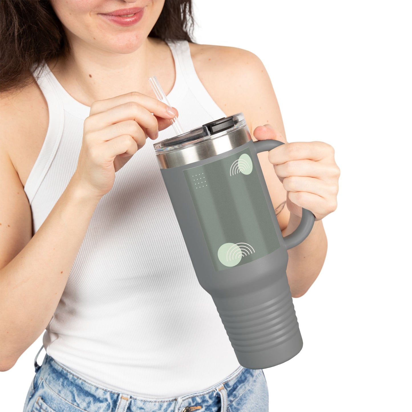 Modern Insulated Travel Mug, 40oz - Perfect for Coffee Lovers, Gift for Travelers, Unique Drinkware for Home & Office, Stylish Hydration!