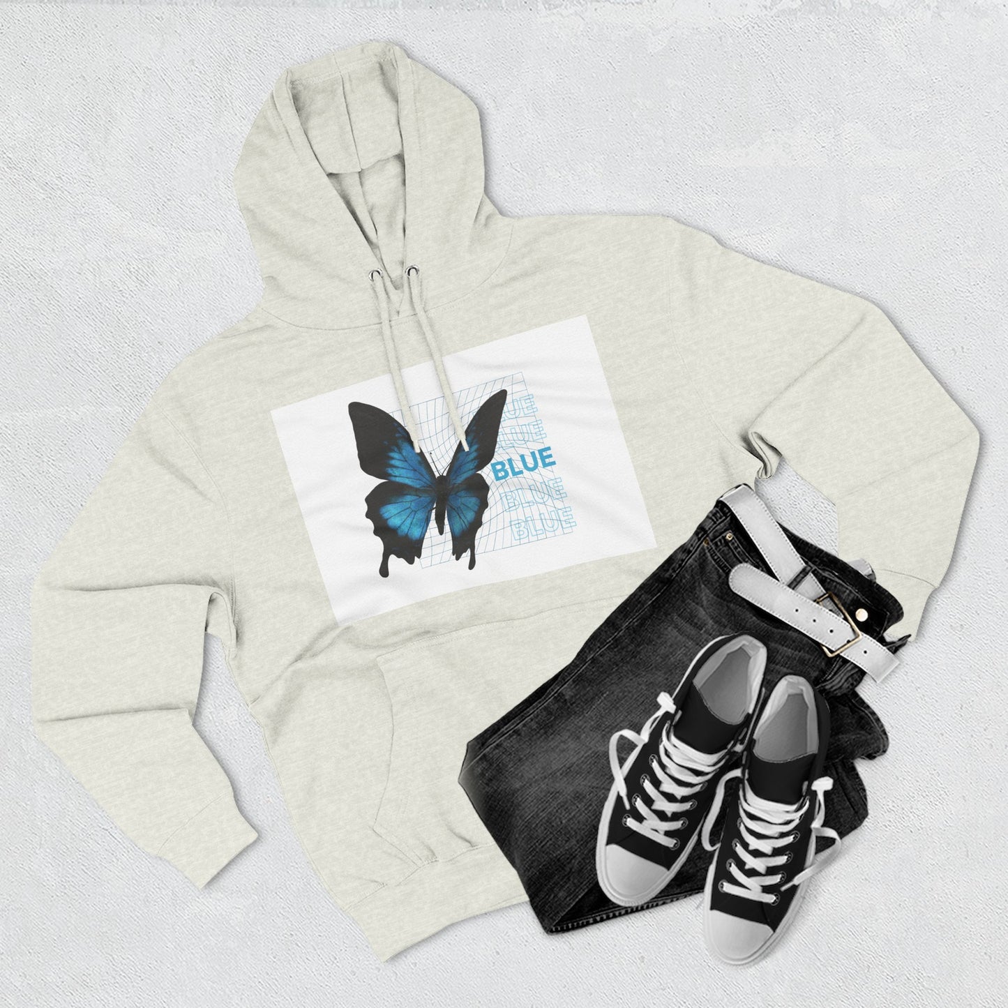 Butterfly Art Hoodie, Soft Fleece Sweatshirt, Gift for Nature Lovers, Stylish Casual Wear, Cozy Trendy Winter Apparel