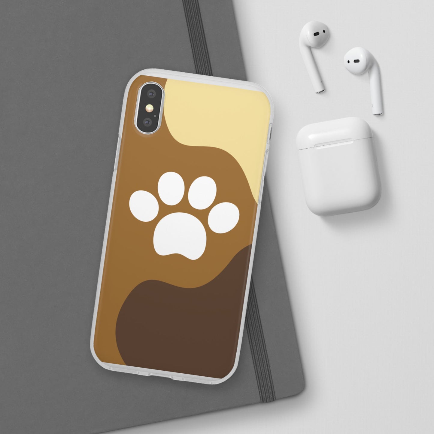 Pet Lover's Flexi Case, Cute Dog Paw Phone Cover, Animal Lover Gift, Dog Mom Accessory, Unique Pet Design Case