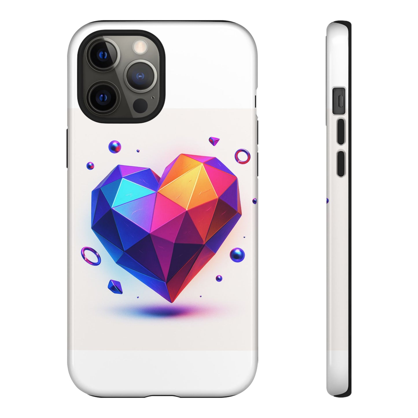 Vibrant Heart Phone Case, Tough Cases, Colorful Phone Cover, Unique Protector, Gift for Her, Cute Accessory