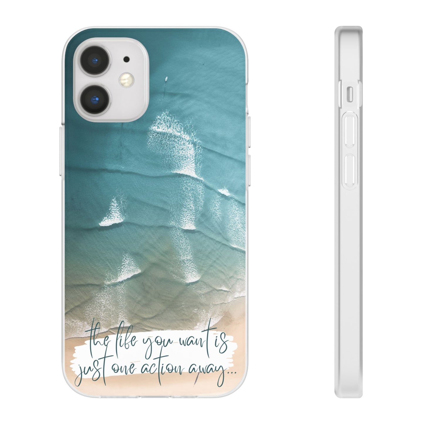 Ocean Waves Inspirational Phone Case, Beach Flexi Case, Life Quote Accessory, Coastal Decor, Gift