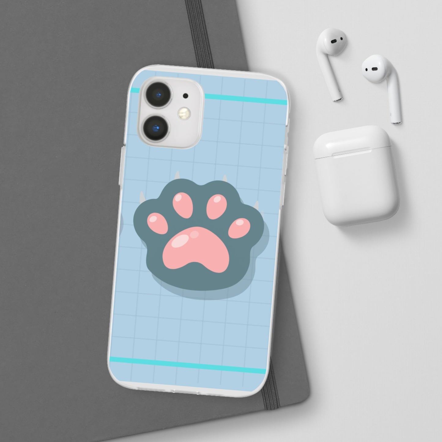 Paw Print Phone Case, Cute Pet Lover Flexi Cases, Dog Cat Accessory, Gift for Animal Lovers, Durable and Stylish Gadget Cover