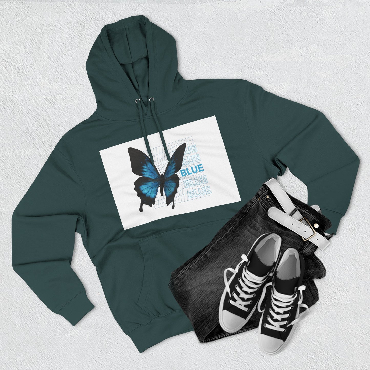 Butterfly Art Hoodie, Soft Fleece Sweatshirt, Gift for Nature Lovers, Stylish Casual Wear, Cozy Trendy Winter Apparel