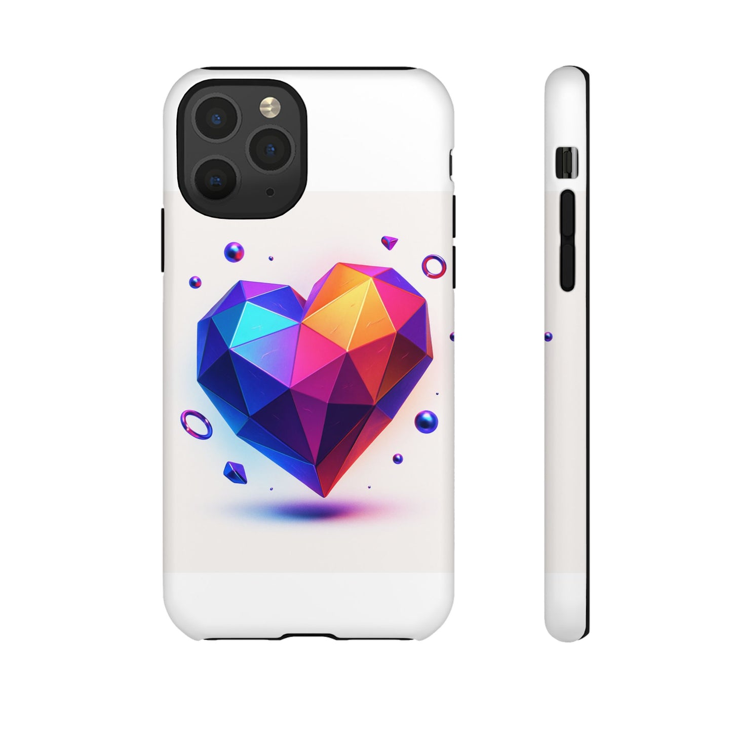 Vibrant Heart Phone Case, Tough Cases, Colorful Phone Cover, Unique Protector, Gift for Her, Cute Accessory