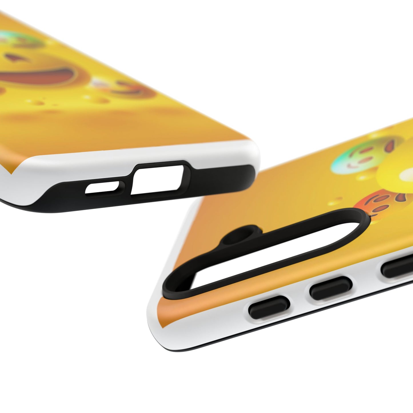 Smiley Face Phone Case, Fun Emoji Phone Cover, Durable Tough Case, Gift for Friends, Bright Yellow Accessory