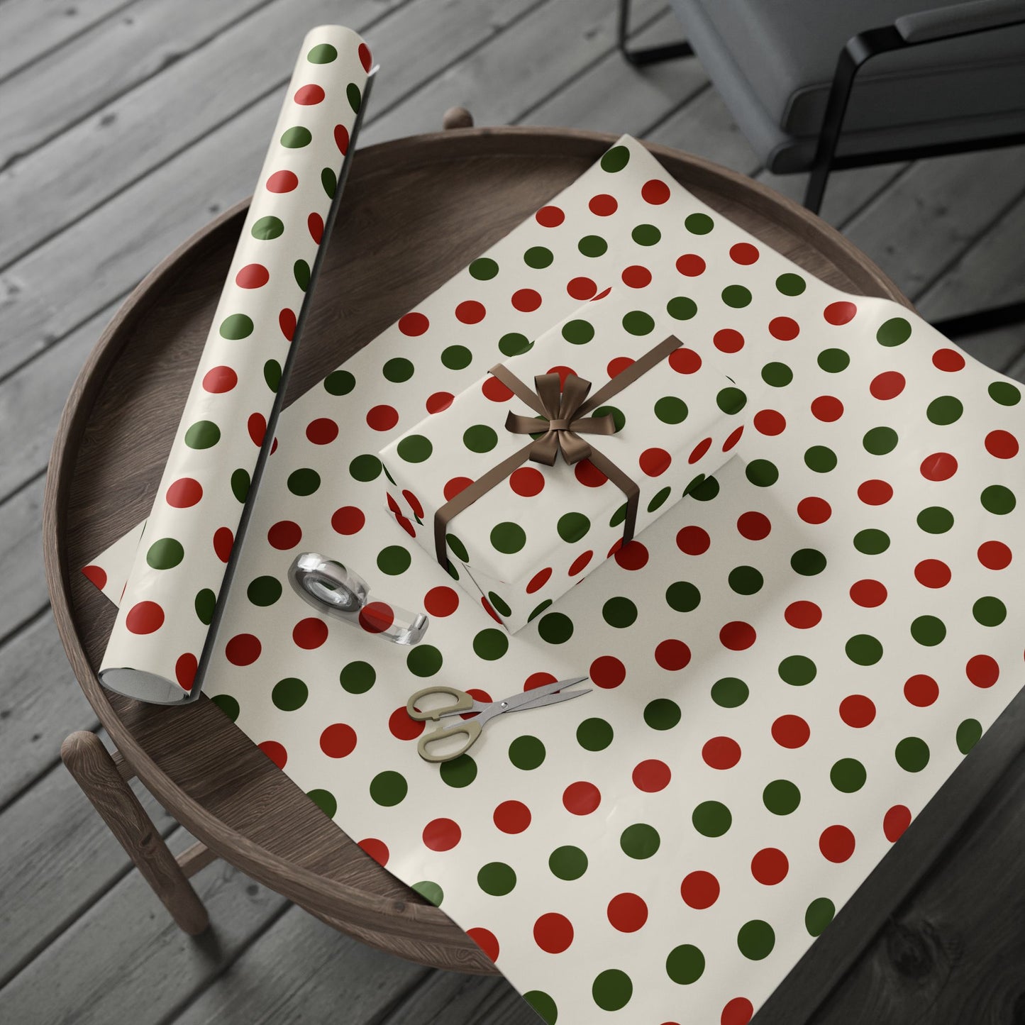Festive Wrapping Paper Roll, Holiday Gift Wrap, Christmas Wrapping Paper, Colorful Polka Dot Gift Wrap, Eco-Friendly Wrapping Paper