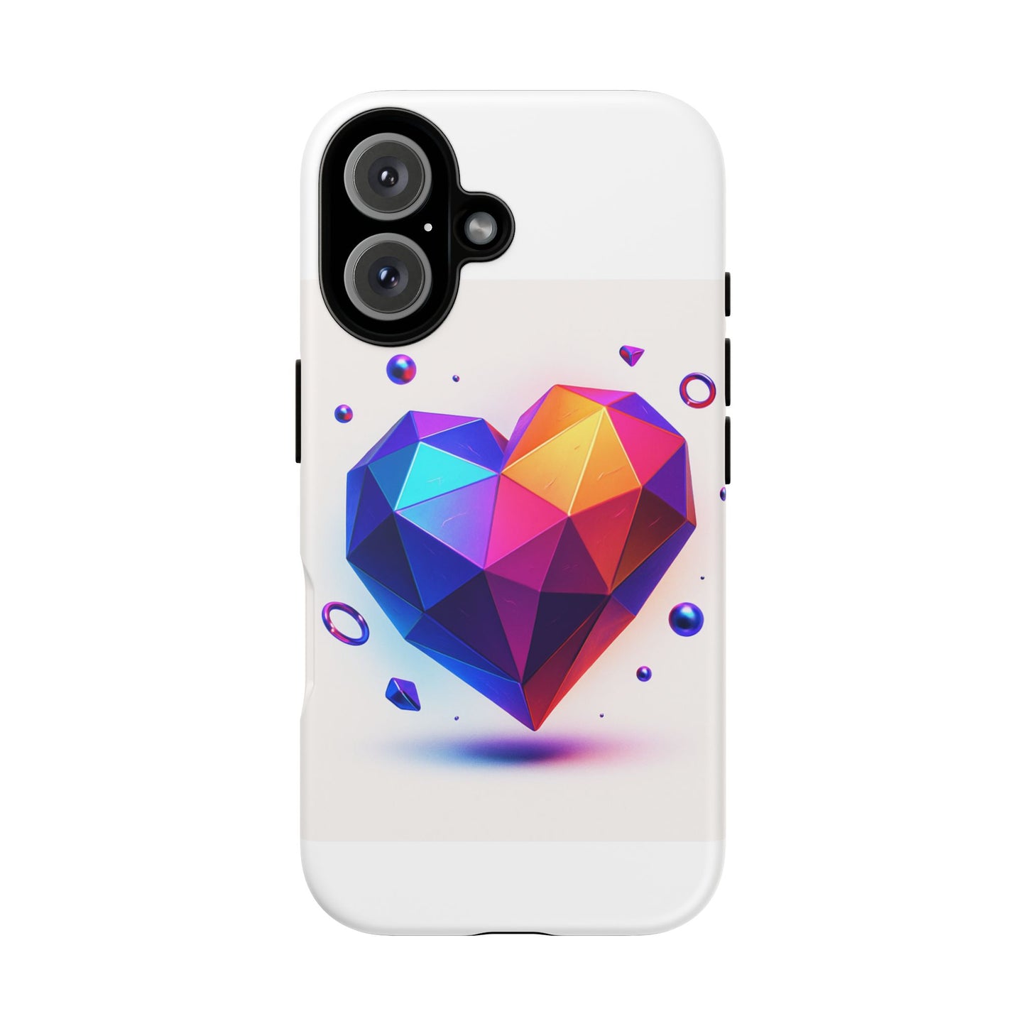 Vibrant Heart Phone Case, Tough Cases, Colorful Phone Cover, Unique Protector, Gift for Her, Cute Accessory