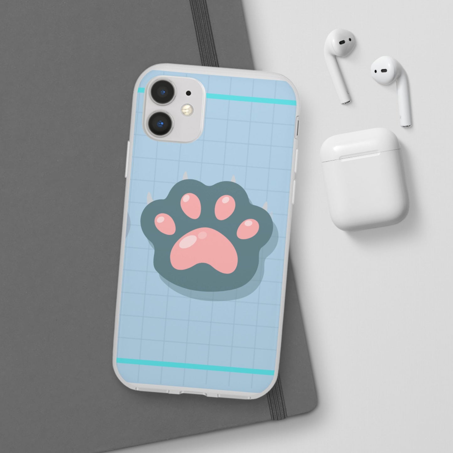 Paw Print Phone Case, Cute Pet Lover Flexi Cases, Dog Cat Accessory, Gift for Animal Lovers, Durable and Stylish Gadget Cover