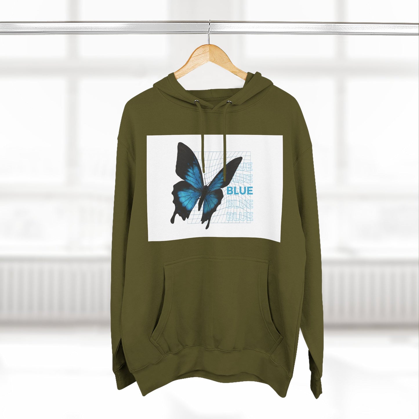 Butterfly Art Hoodie, Soft Fleece Sweatshirt, Gift for Nature Lovers, Stylish Casual Wear, Cozy Trendy Winter Apparel