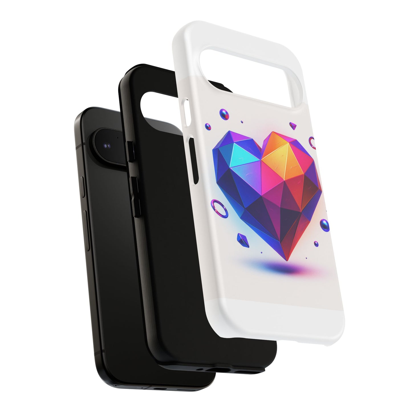 Vibrant Heart Phone Case, Tough Cases, Colorful Phone Cover, Unique Protector, Gift for Her, Cute Accessory