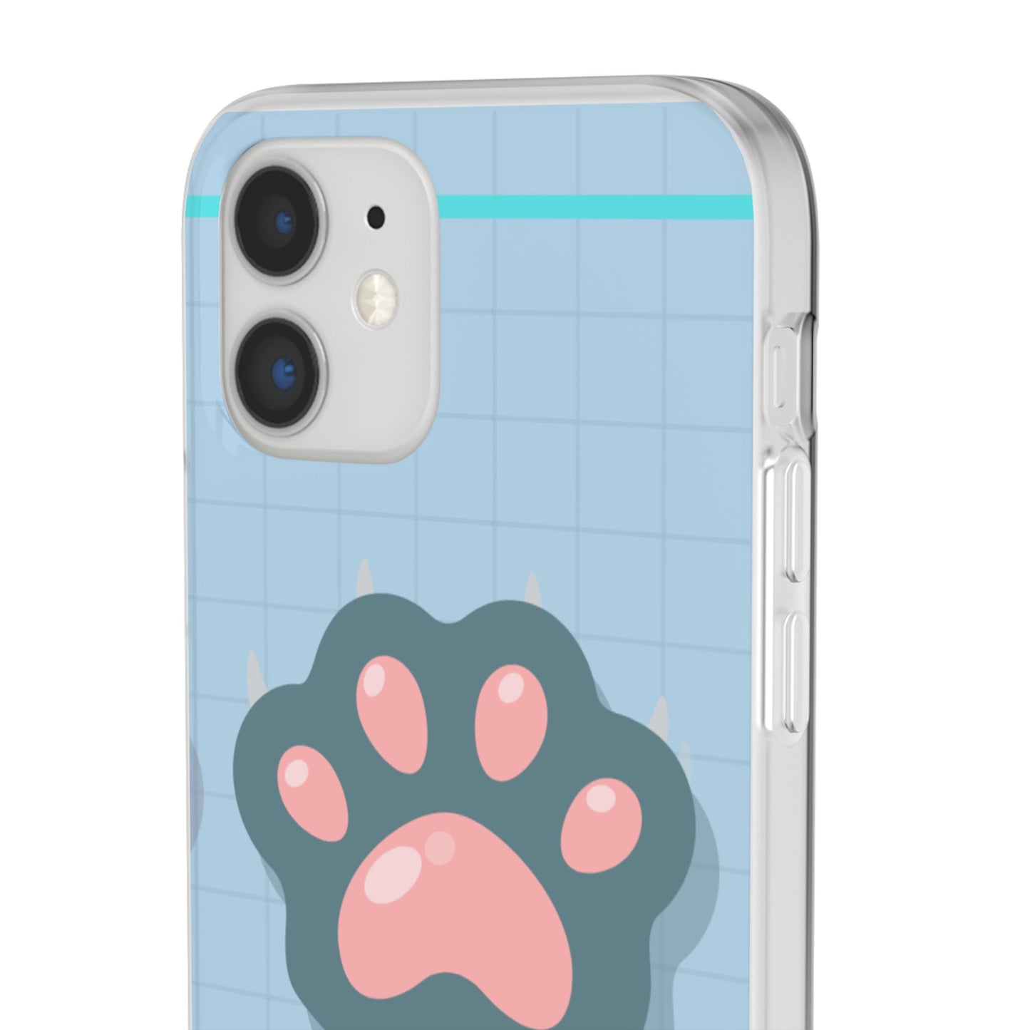 Paw Print Phone Case, Cute Pet Lover Flexi Cases, Dog Cat Accessory, Gift for Animal Lovers, Durable and Stylish Gadget Cover