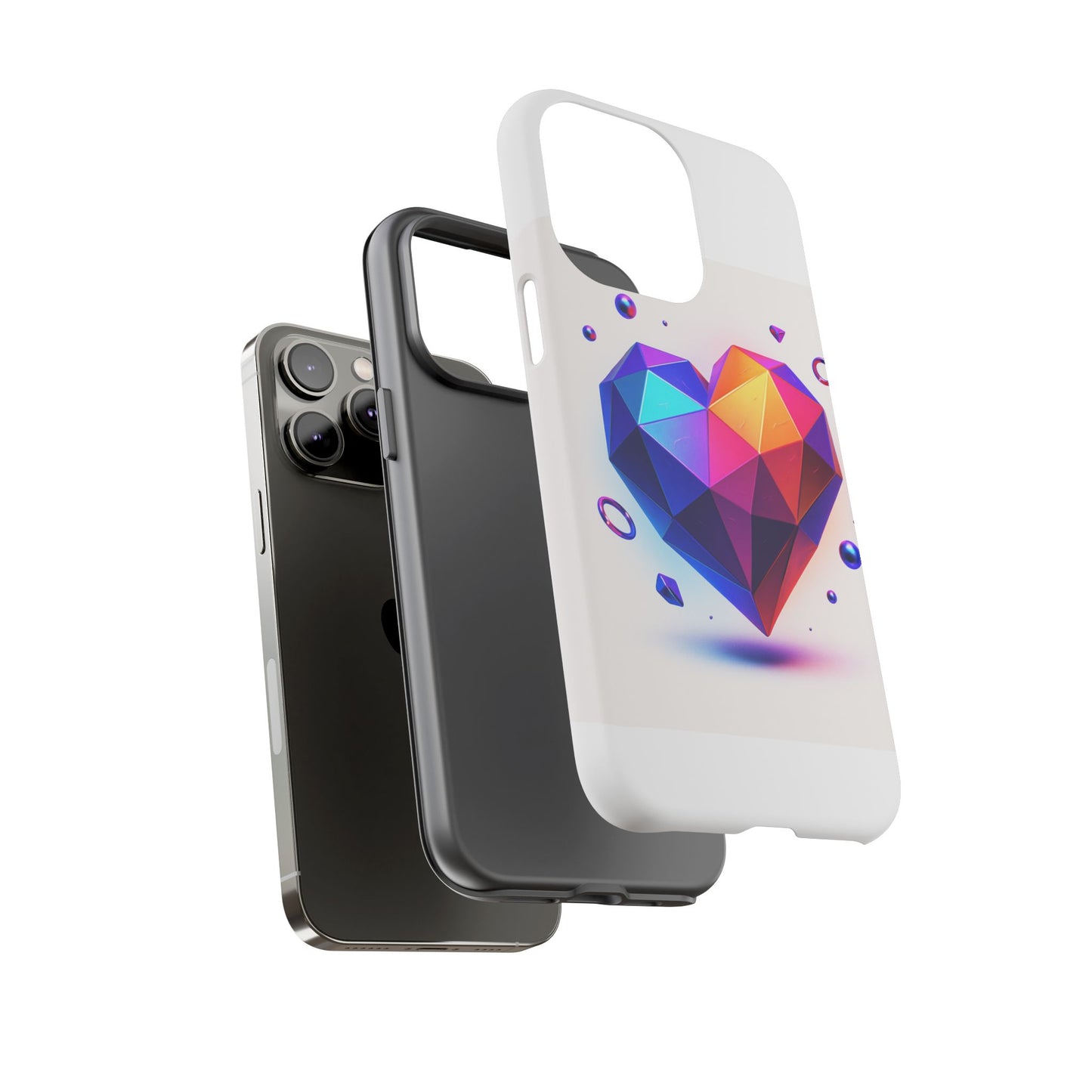 Vibrant Heart Phone Case, Tough Cases, Colorful Phone Cover, Unique Protector, Gift for Her, Cute Accessory
