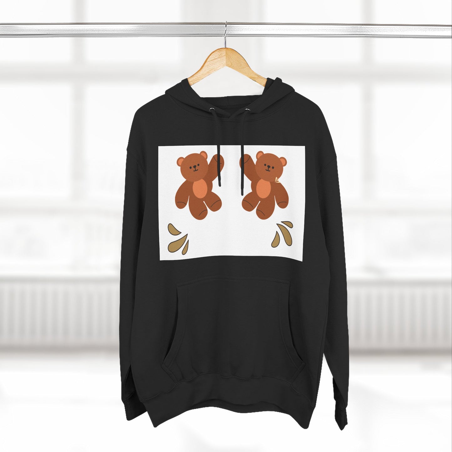 Cute Bear Fleece Hoodie | Cozy Unisex Fashion, Playful Sweatshirt, Perfect Gift, Casual Wear, Everyday Comfort, Holiday Style