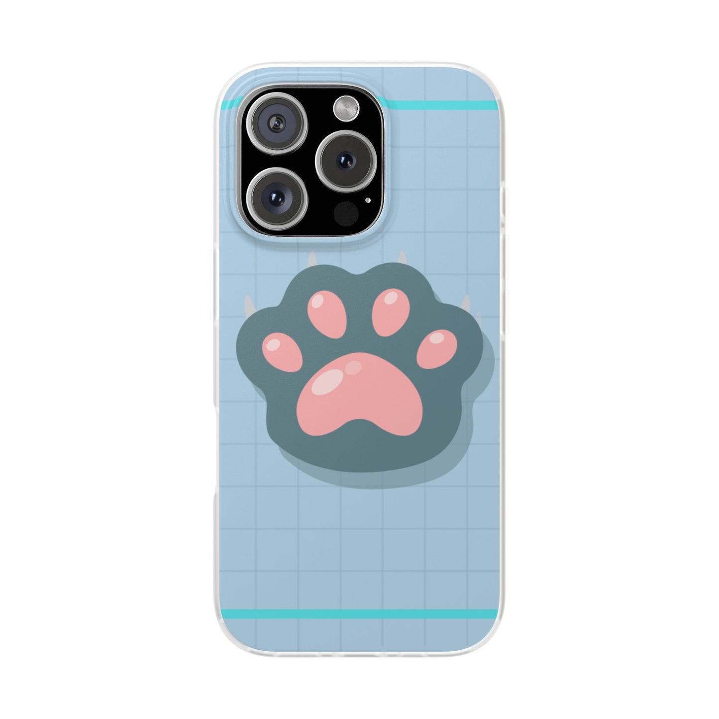 Paw Print Phone Case, Cute Pet Lover Flexi Cases, Dog Cat Accessory, Gift for Animal Lovers, Durable and Stylish Gadget Cover