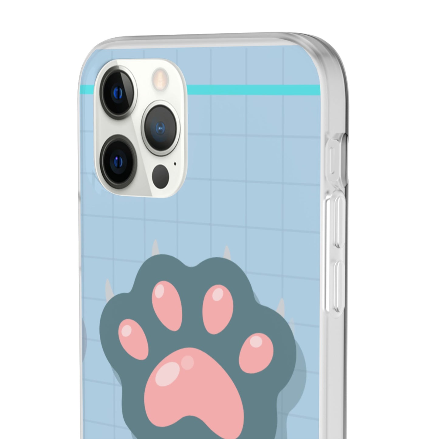 Paw Print Phone Case, Cute Pet Lover Flexi Cases, Dog Cat Accessory, Gift for Animal Lovers, Durable and Stylish Gadget Cover