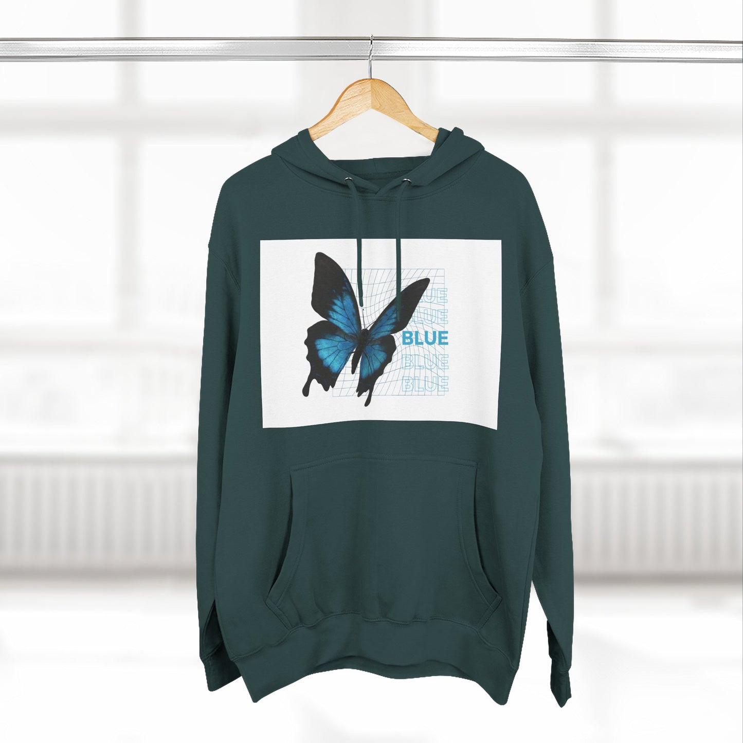 Butterfly Art Hoodie, Soft Fleece Sweatshirt, Gift for Nature Lovers, Stylish Casual Wear, Cozy Trendy Winter Apparel