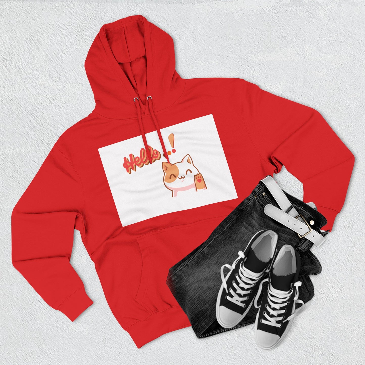 Cute Cat Hoodie with Motivational Design - Perfect Gift for Cat Lovers, Cozy Fleece Hoodie for Any Occasion, Stylish Streetwear