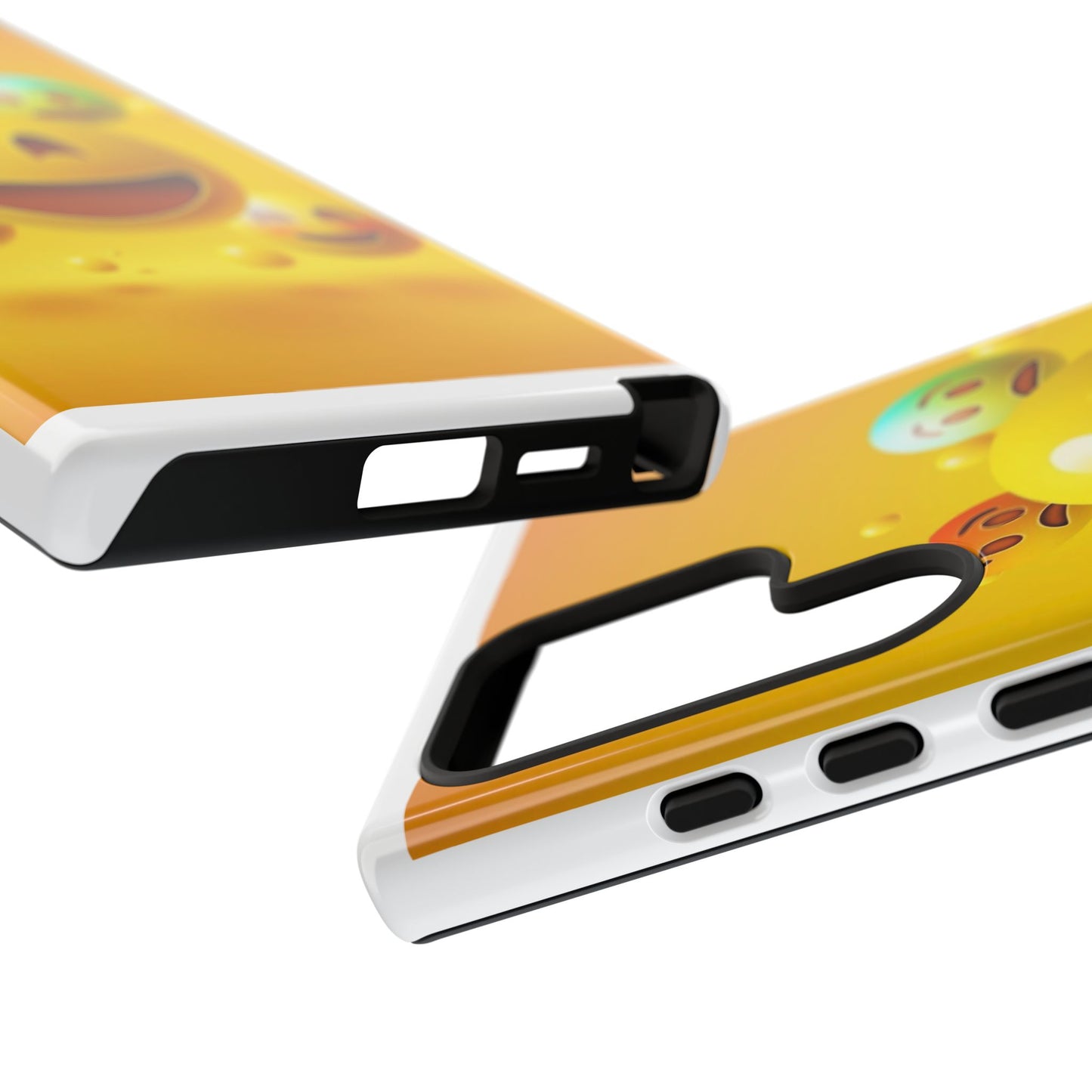 Smiley Face Phone Case, Fun Emoji Phone Cover, Durable Tough Case, Gift for Friends, Bright Yellow Accessory