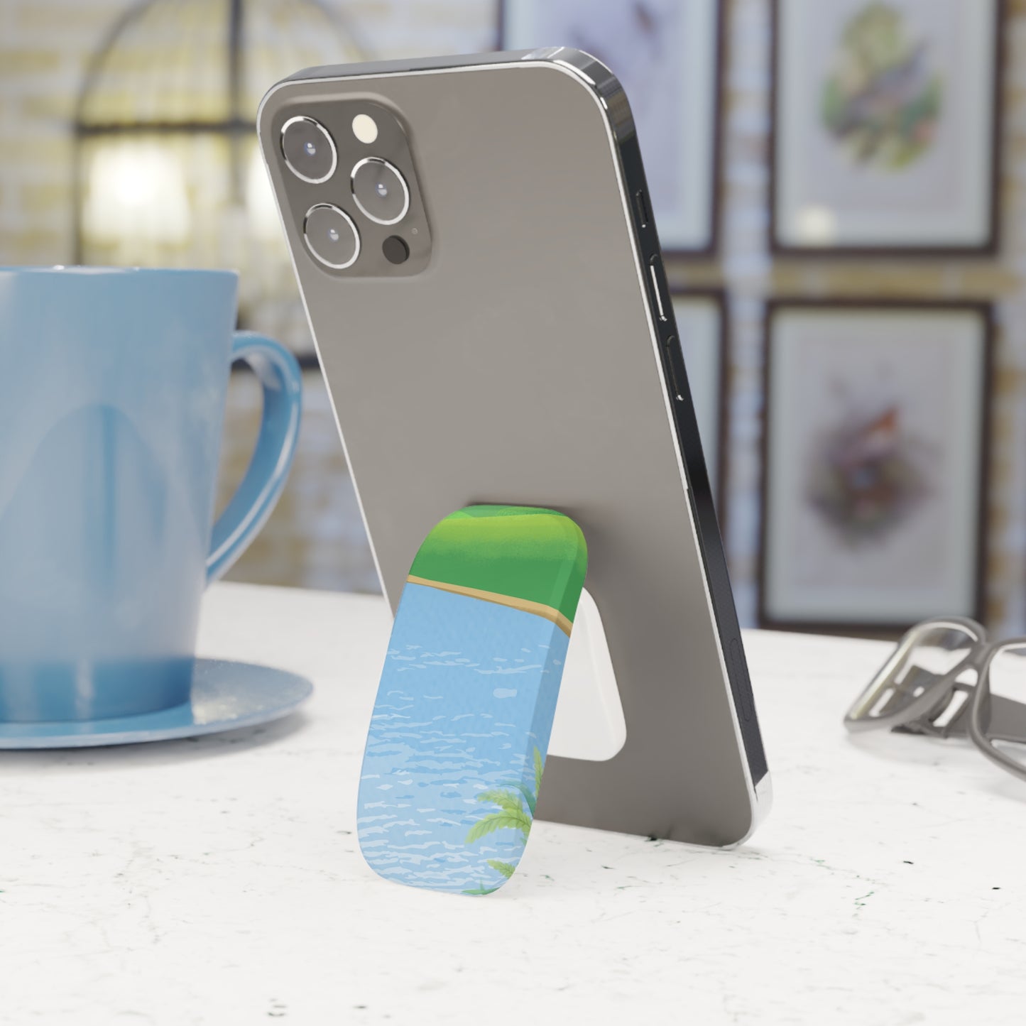 Tropical Phone Grip, Cute Phone Stand, Beach Vibe Accessory, Gift for Friends, Summer Essentials, Travel Friendly, Gadget Holder