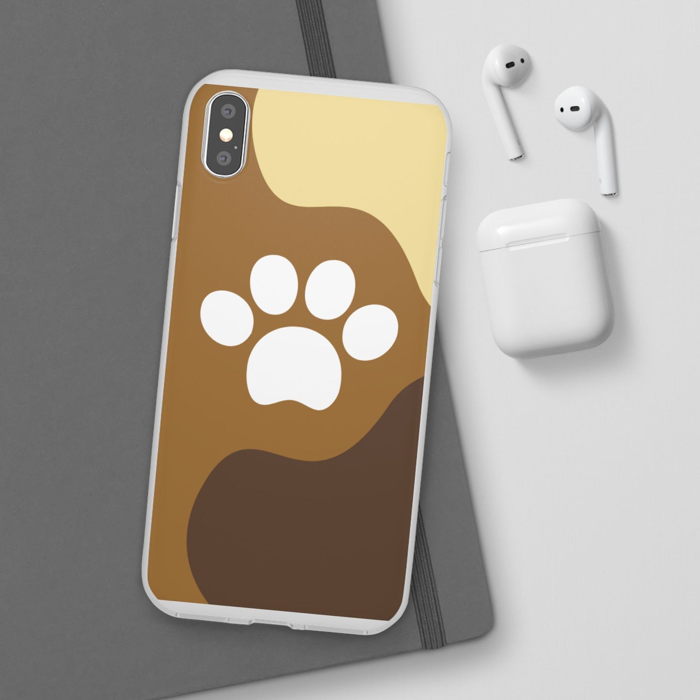 Pet Lover's Flexi Case, Cute Dog Paw Phone Cover, Animal Lover Gift, Dog Mom Accessory, Unique Pet Design Case