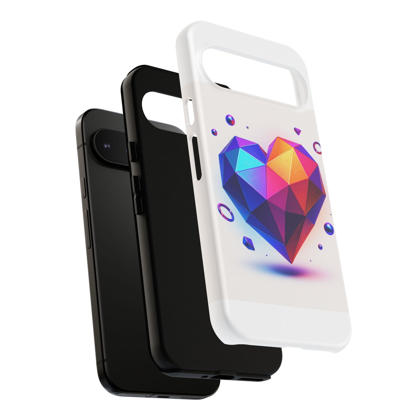 Vibrant Heart Phone Case, Tough Cases, Colorful Phone Cover, Unique Protector, Gift for Her, Cute Accessory