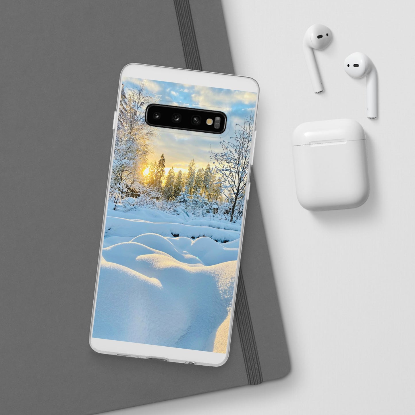 Winter Landscape Flexi Cases, Nature Phone Cover, Scenic Case, Holiday Gift, Seasonal Accessory, Outdoor Lover's Item