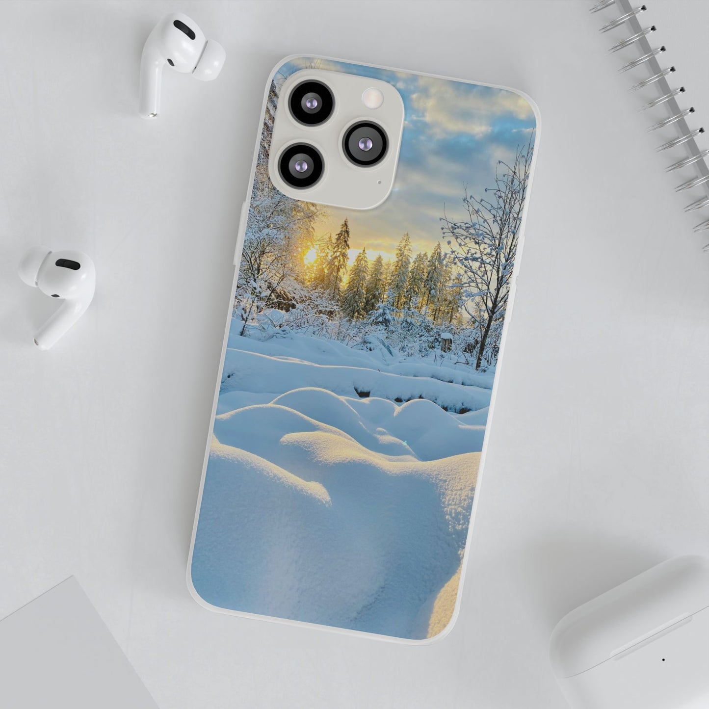 Winter Landscape Flexi Cases, Nature Phone Cover, Scenic Case, Holiday Gift, Seasonal Accessory, Outdoor Lover's Item