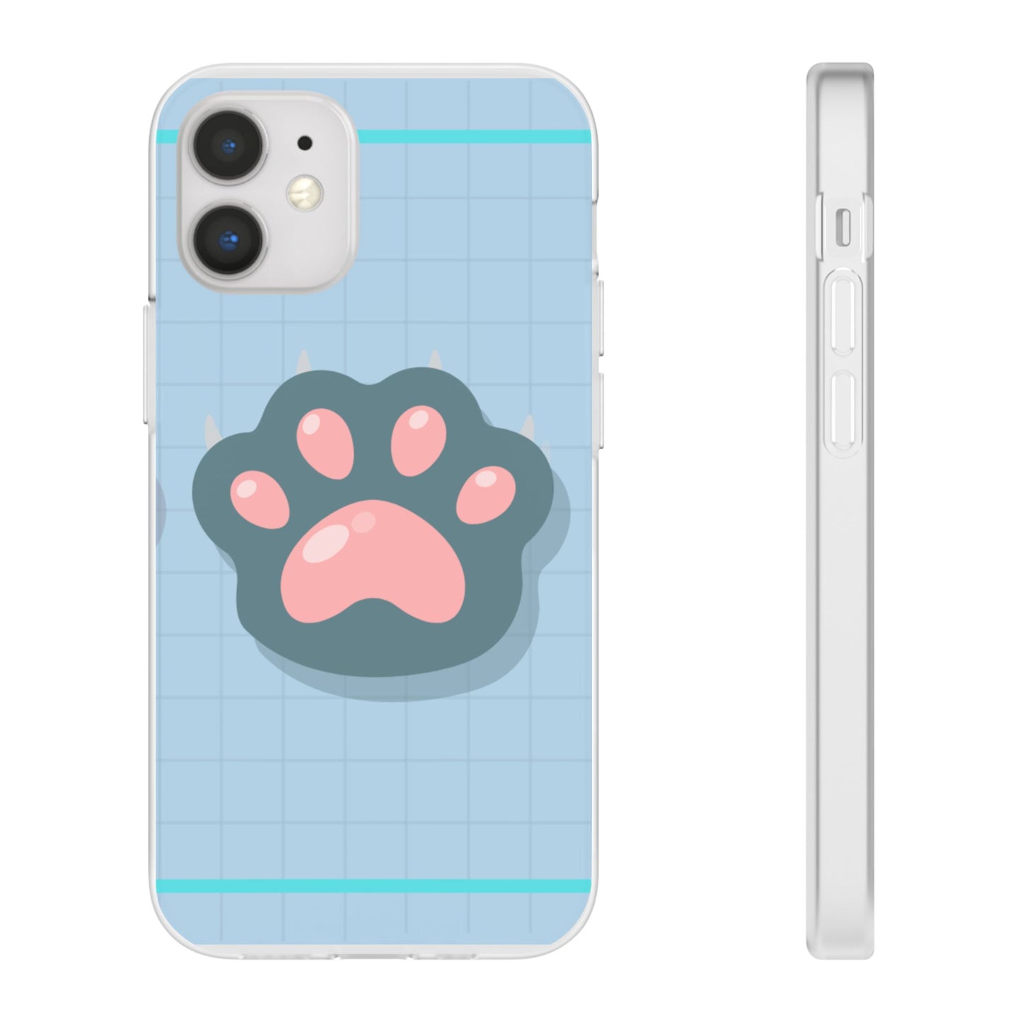Paw Print Phone Case, Cute Pet Lover Flexi Cases, Dog Cat Accessory, Gift for Animal Lovers, Durable and Stylish Gadget Cover