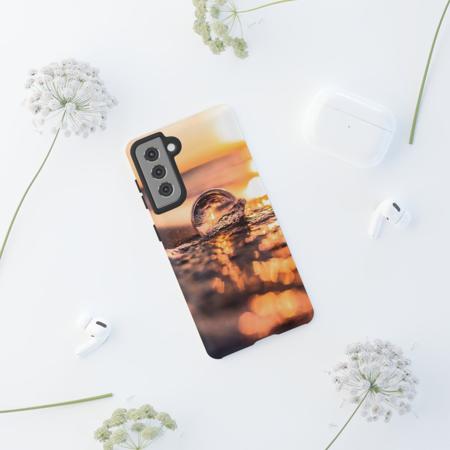 Sunset Bubble Phone Case, Tough Cases, Beach Lover Gift, Summer Vibes, Cell Phone Accessories, Unique Design, Nature Photography