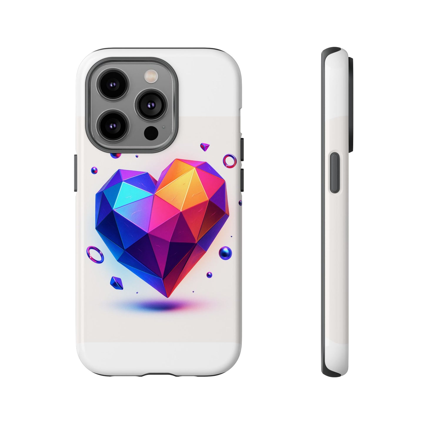Vibrant Heart Phone Case, Tough Cases, Colorful Phone Cover, Unique Protector, Gift for Her, Cute Accessory