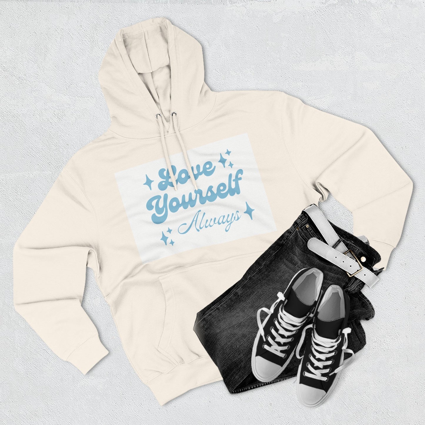 Love Yourself Fleece Hoodie | Cozy Self-Care Sweatshirt | Inspirational Apparel | Motivational Gift | Positive Vibes Hoodie