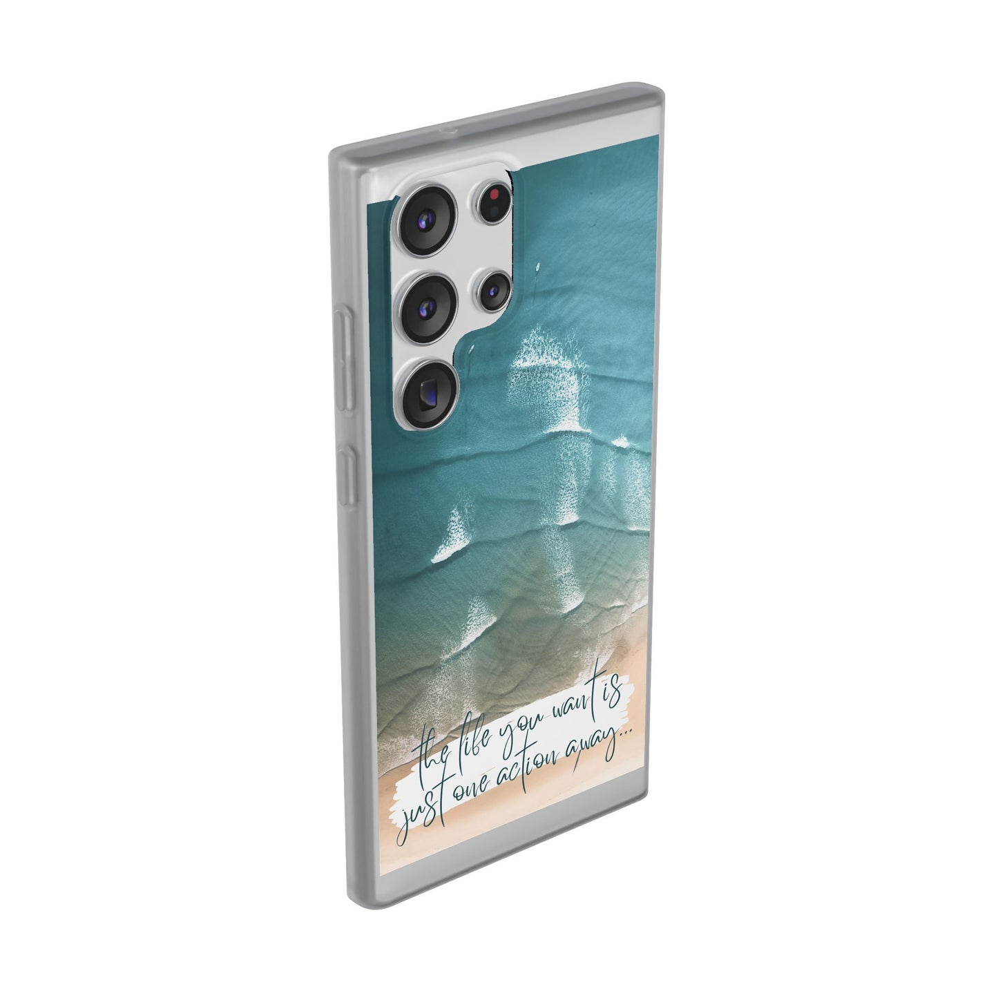Ocean Waves Inspirational Phone Case, Beach Flexi Case, Life Quote Accessory, Coastal Decor, Gift