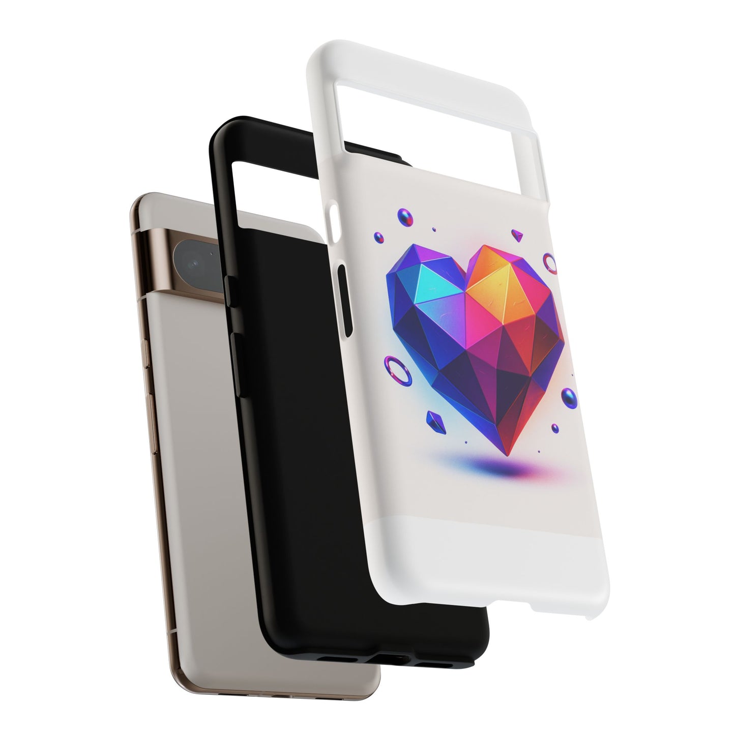 Vibrant Heart Phone Case, Tough Cases, Colorful Phone Cover, Unique Protector, Gift for Her, Cute Accessory