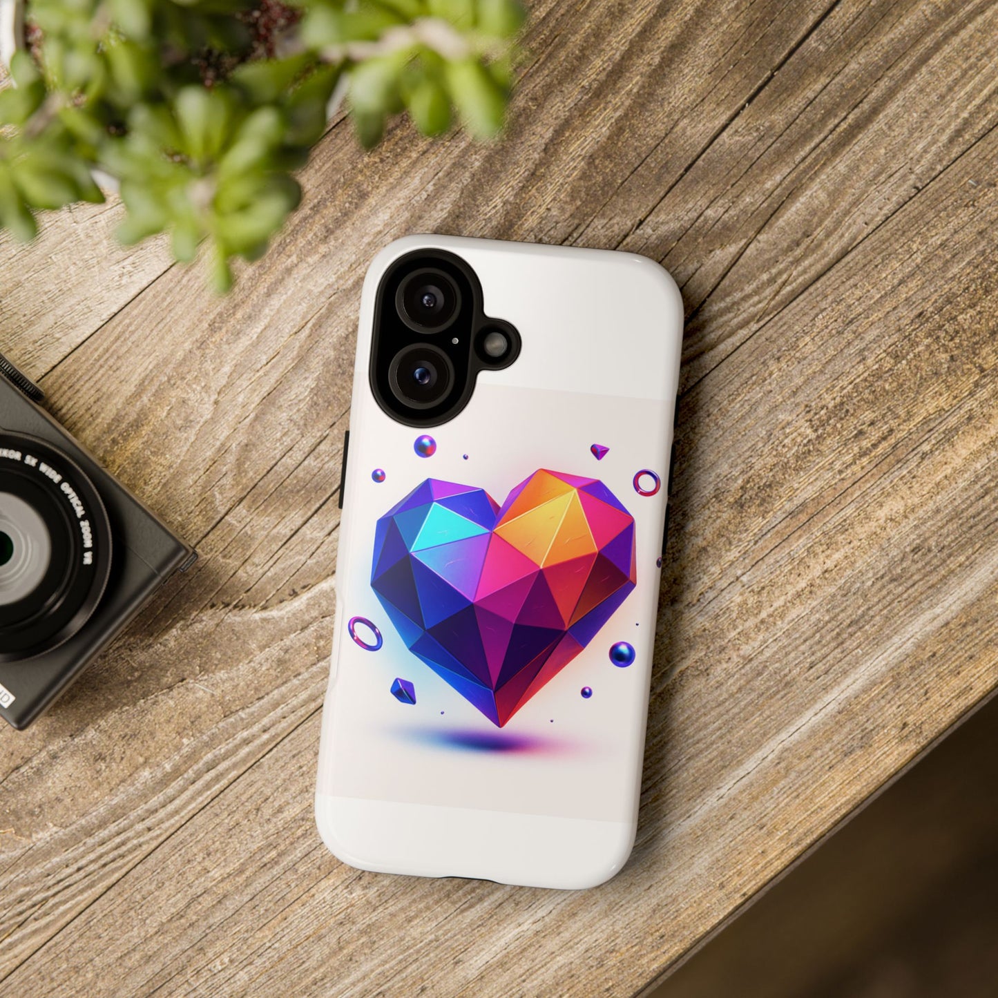 Vibrant Heart Phone Case, Tough Cases, Colorful Phone Cover, Unique Protector, Gift for Her, Cute Accessory
