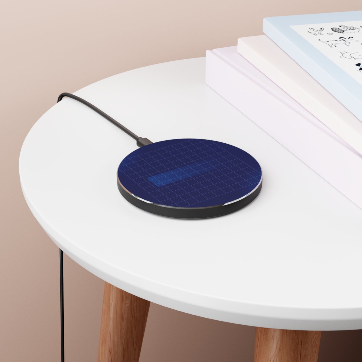 Sleek Wireless Charger Pad, Modern Charging Station, Tech Gift for Him or Her, Black Minimalist Design, Fast Charging Dock