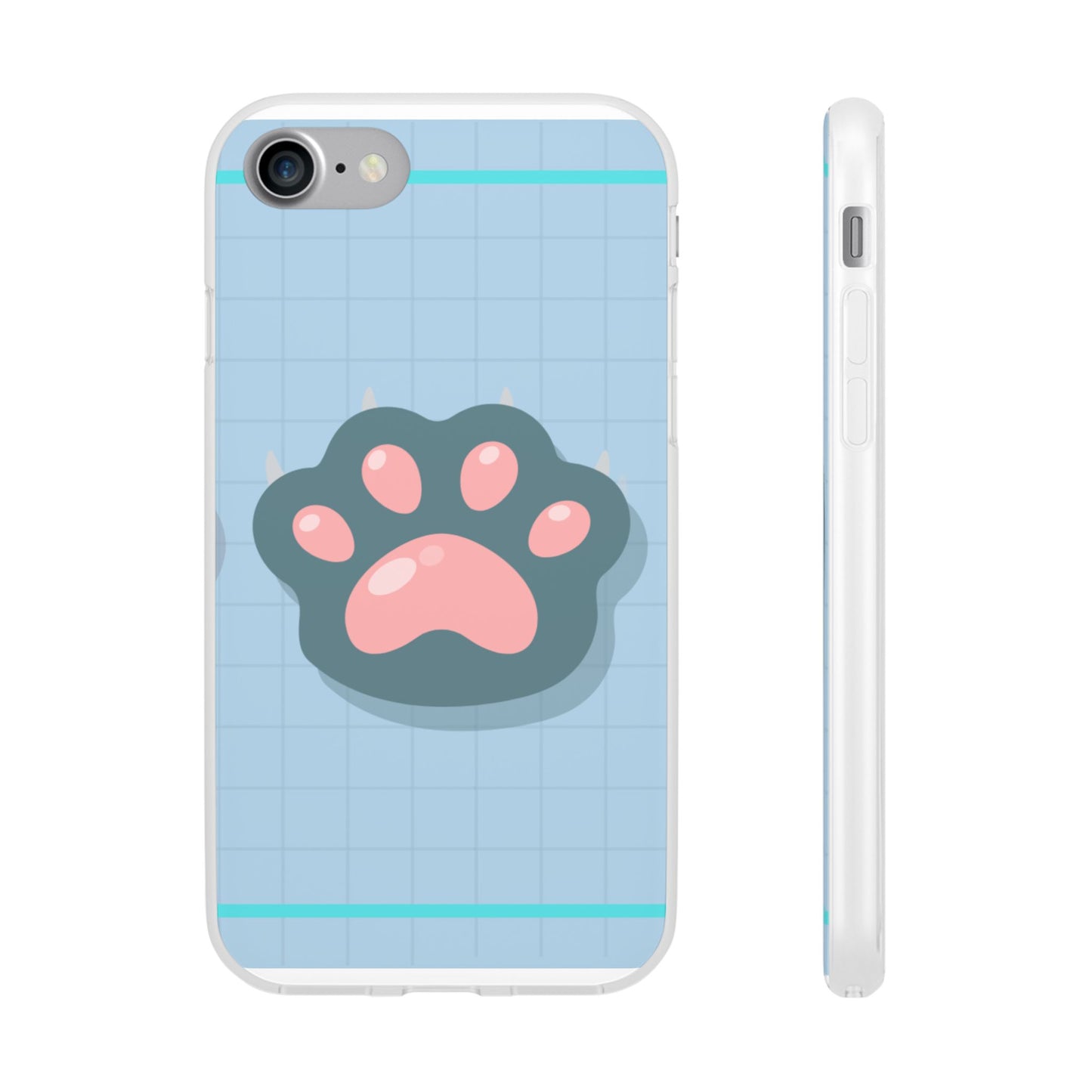 Paw Print Phone Case, Cute Pet Lover Flexi Cases, Dog Cat Accessory, Gift for Animal Lovers, Durable and Stylish Gadget Cover