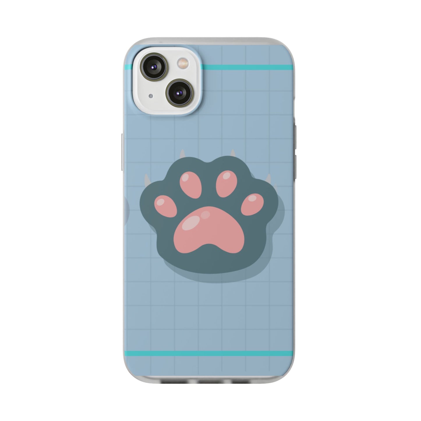 Paw Print Phone Case, Cute Pet Lover Flexi Cases, Dog Cat Accessory, Gift for Animal Lovers, Durable and Stylish Gadget Cover