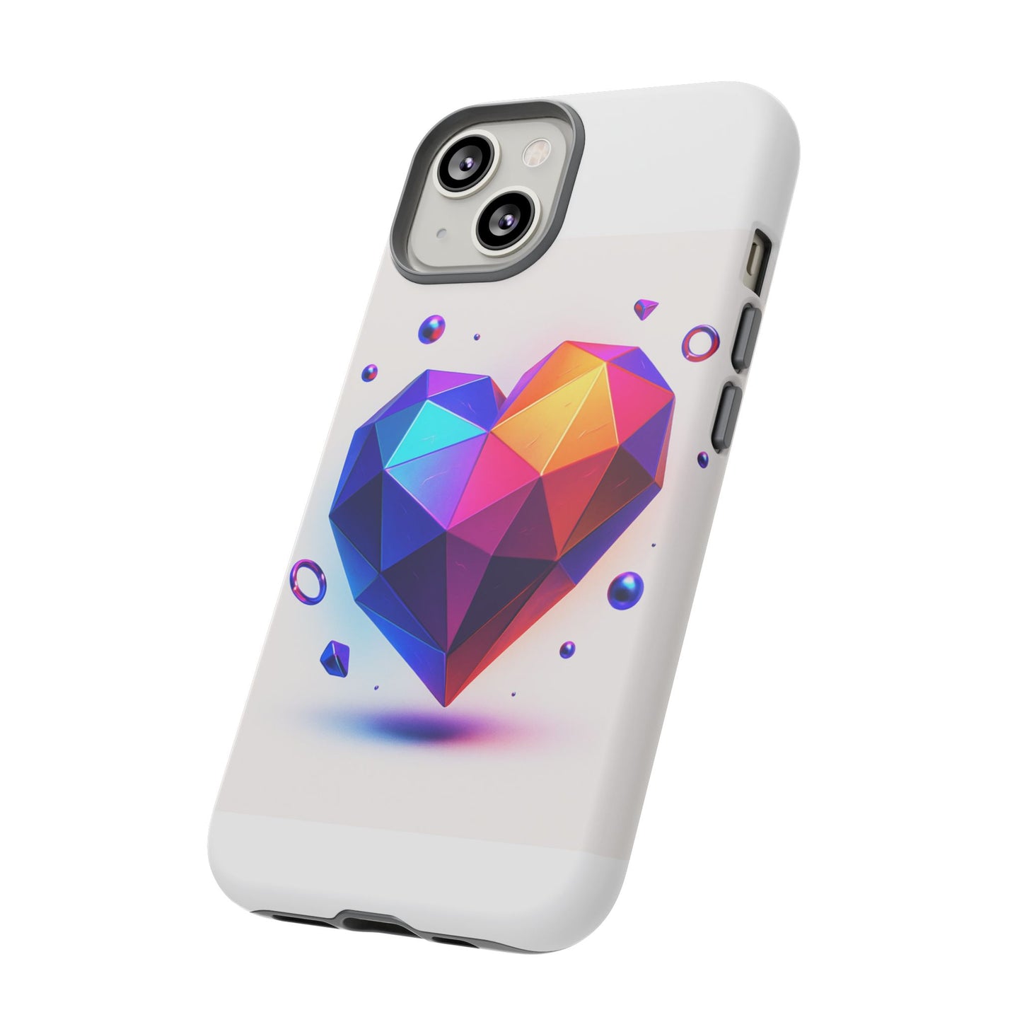 Vibrant Heart Phone Case, Tough Cases, Colorful Phone Cover, Unique Protector, Gift for Her, Cute Accessory