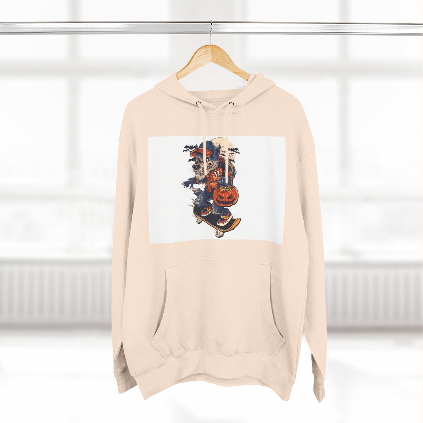 Fleece Hoodie with Halloween Design, Cozy Sweatshirt, Fall Fashion, Gift for Her, Casual Layering