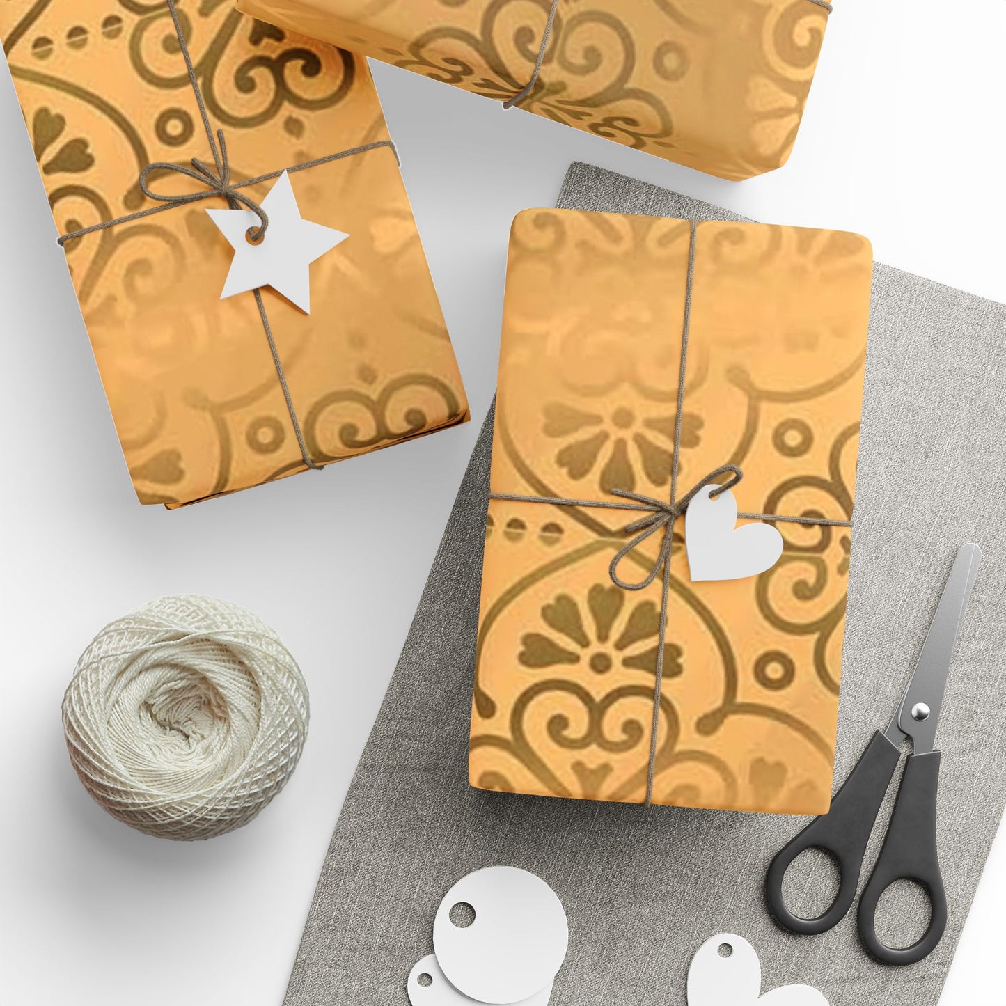 Gold Elegant Wrapping Paper, Gift Wrap for All Occasions, Gold Foil Striped Design, Birthday, Wedding, Christmas, Holiday Gifts