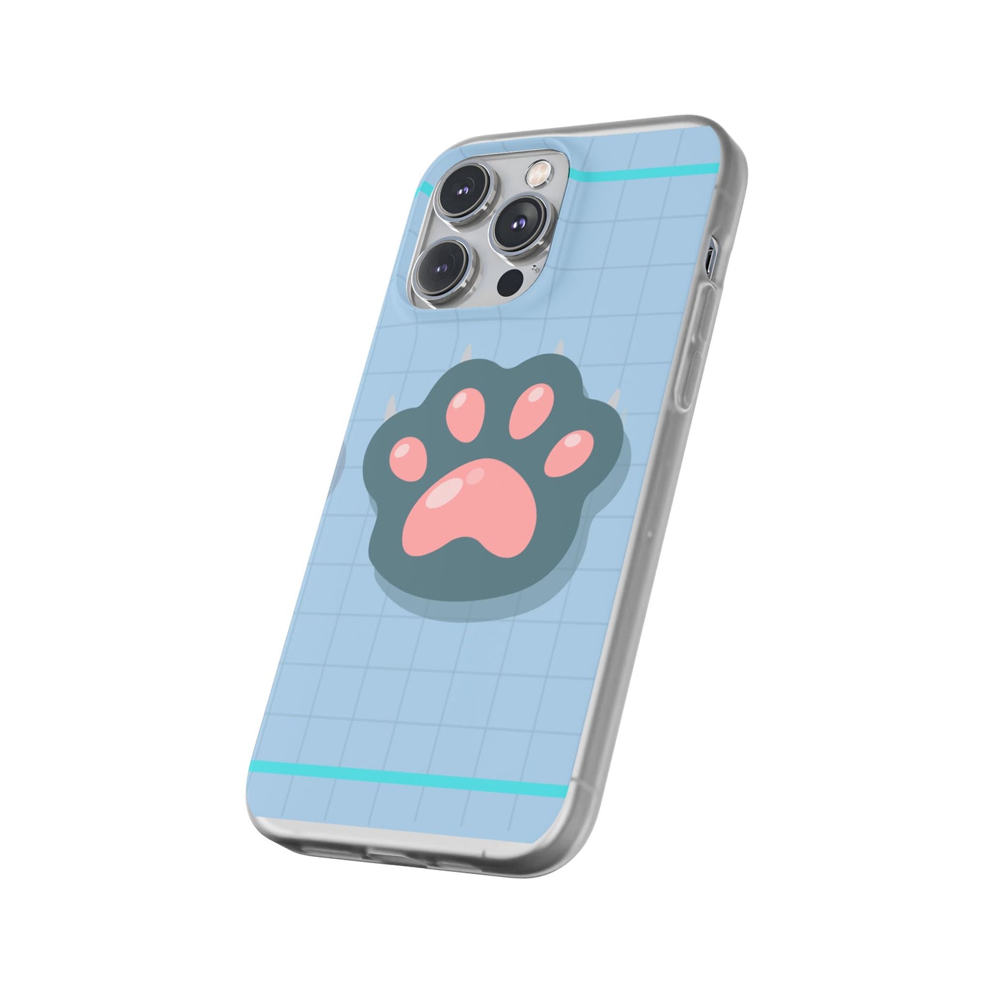 Paw Print Phone Case, Cute Pet Lover Flexi Cases, Dog Cat Accessory, Gift for Animal Lovers, Durable and Stylish Gadget Cover