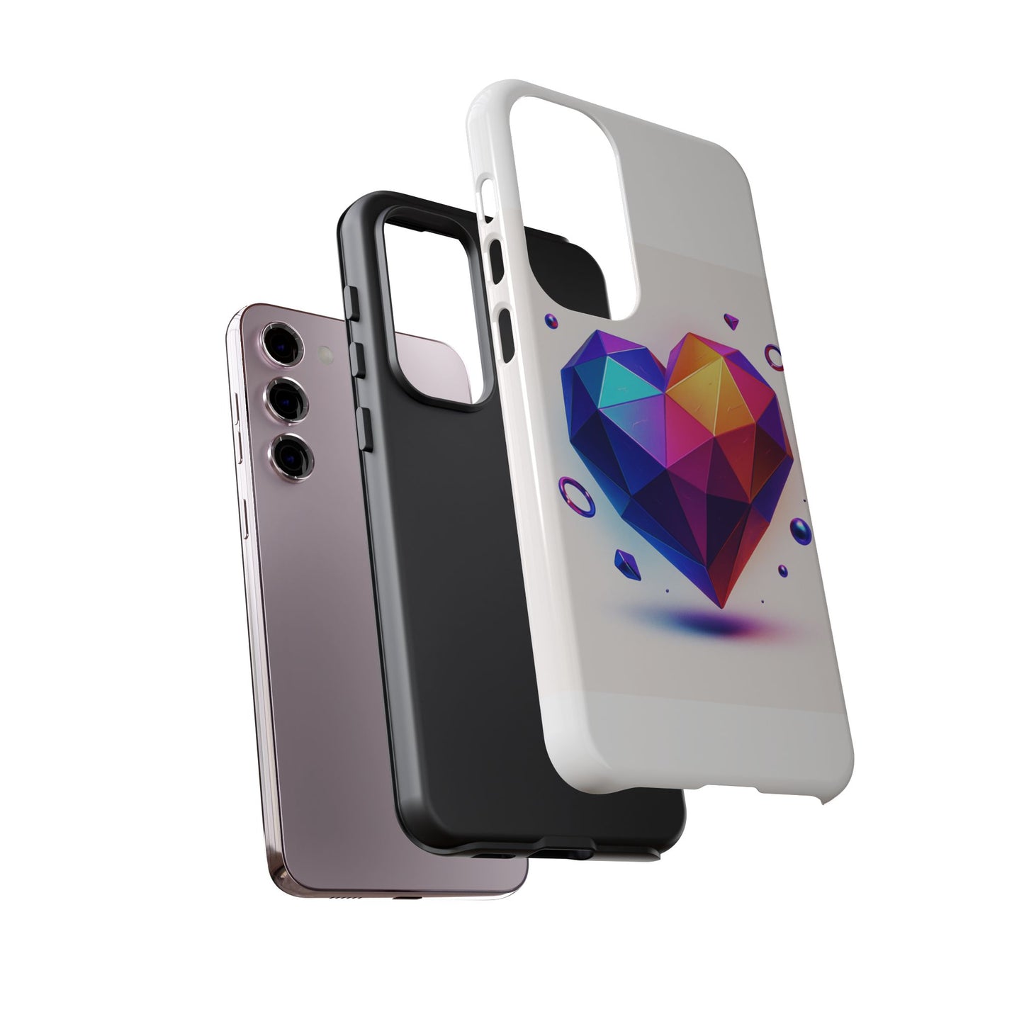 Vibrant Heart Phone Case, Tough Cases, Colorful Phone Cover, Unique Protector, Gift for Her, Cute Accessory