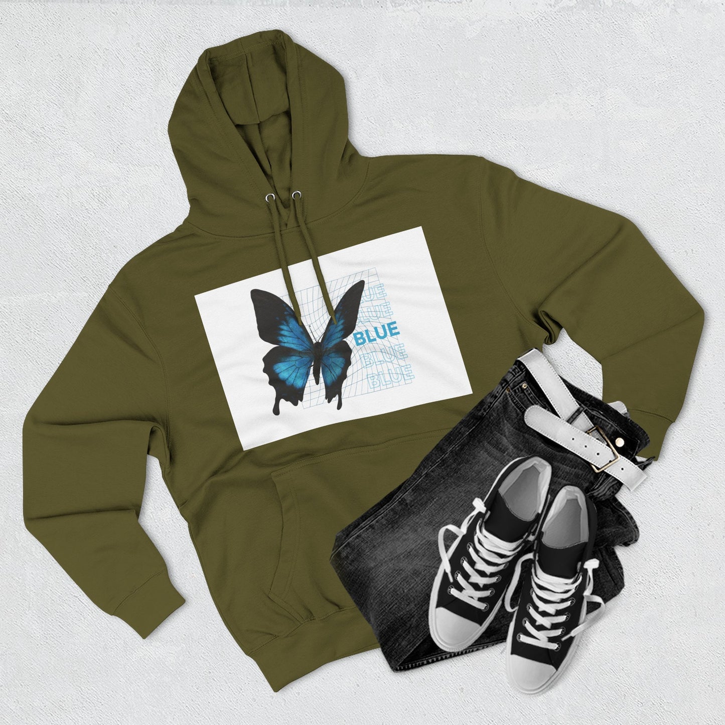 Butterfly Art Hoodie, Soft Fleece Sweatshirt, Gift for Nature Lovers, Stylish Casual Wear, Cozy Trendy Winter Apparel