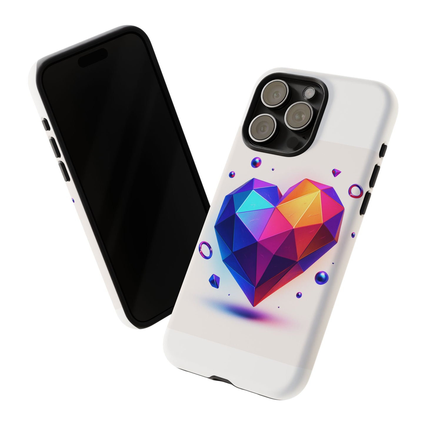 Vibrant Heart Phone Case, Tough Cases, Colorful Phone Cover, Unique Protector, Gift for Her, Cute Accessory