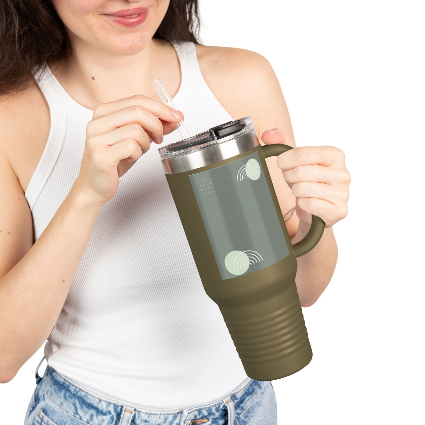 Modern Insulated Travel Mug, 40oz - Perfect for Coffee Lovers, Gift for Travelers, Unique Drinkware for Home & Office, Stylish Hydration!