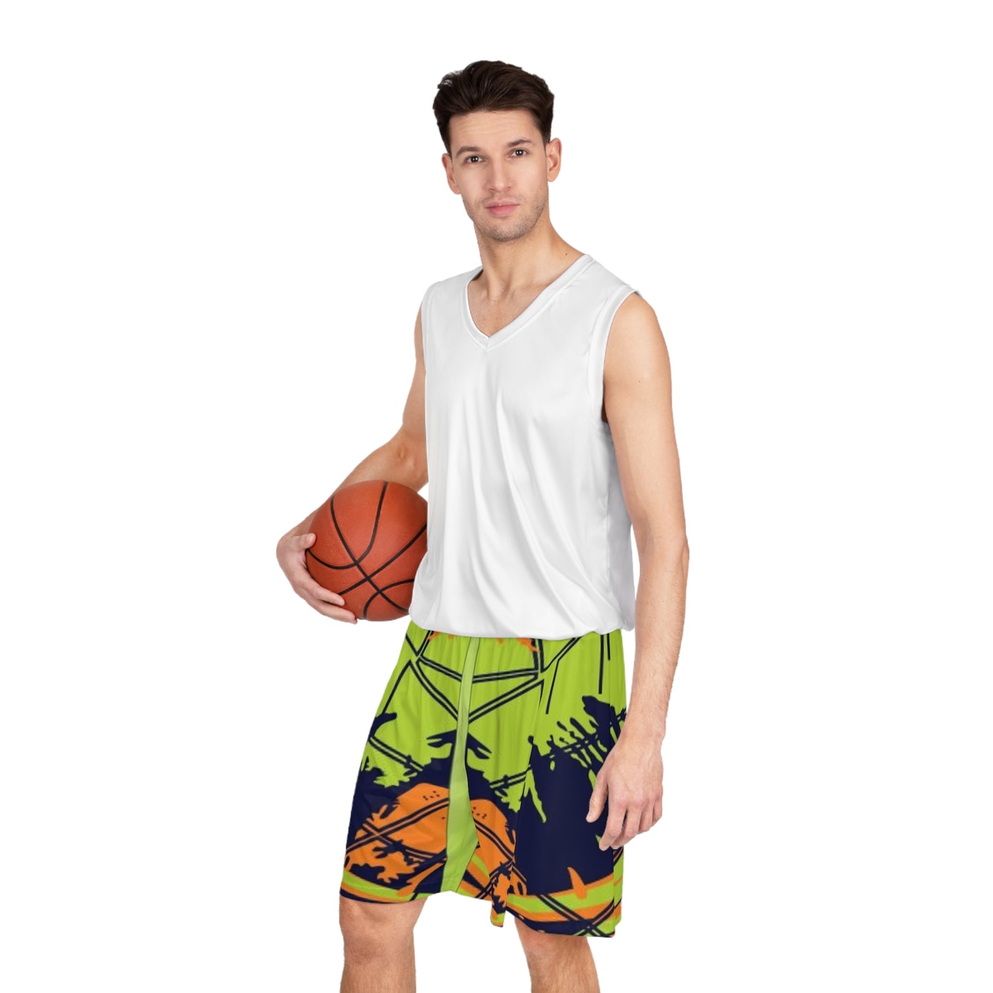 Vibrant AOP Basketball Shorts, Cool Summer Athletic Wear, Sports Shorts for Basketball Games, Outdoor Activities, Workout Gear