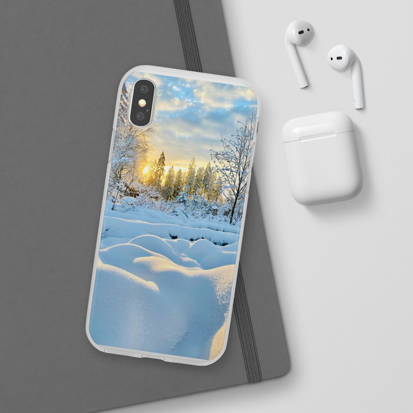Winter Landscape Flexi Cases, Nature Phone Cover, Scenic Case, Holiday Gift, Seasonal Accessory, Outdoor Lover's Item