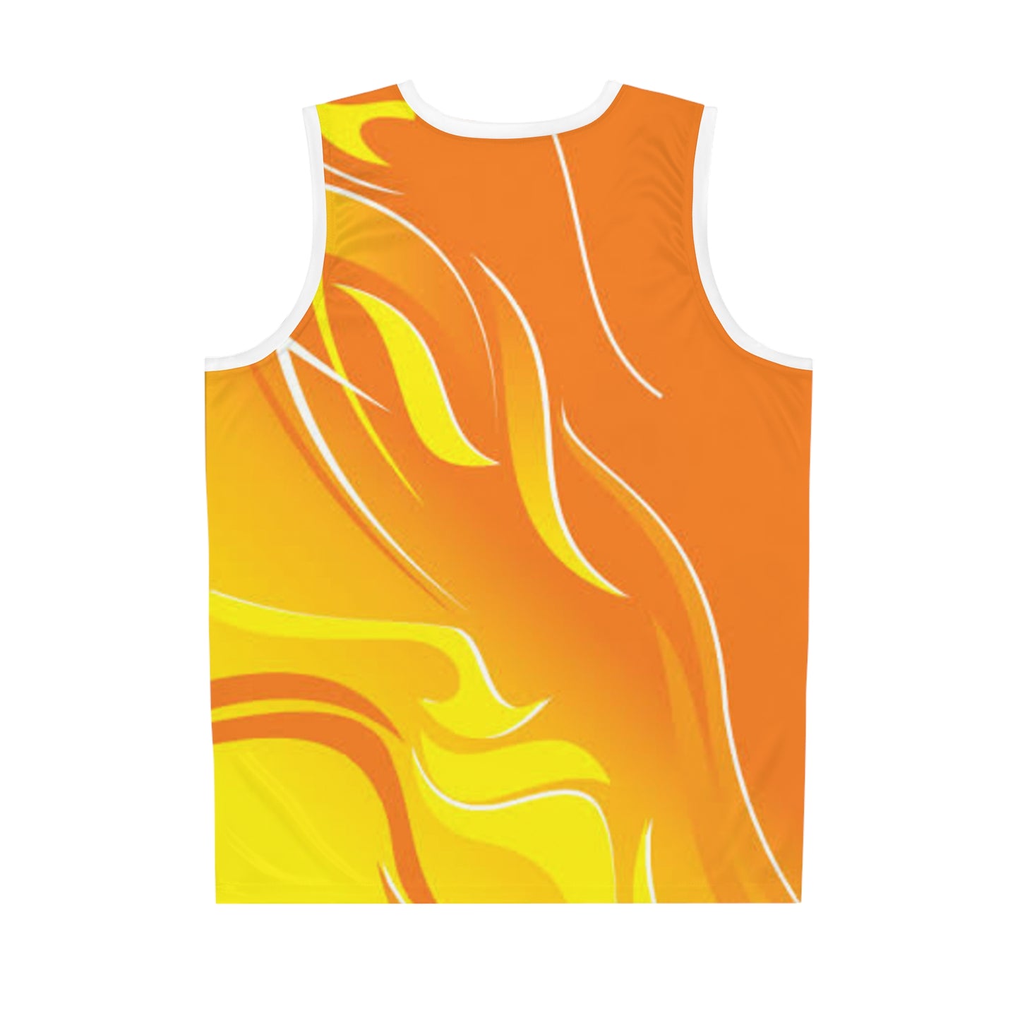 Vibrant Flame Basketball Jersey, Custom Sportswear, Gift for Athletes, Summer Sports Apparel, Unique Team Jersey